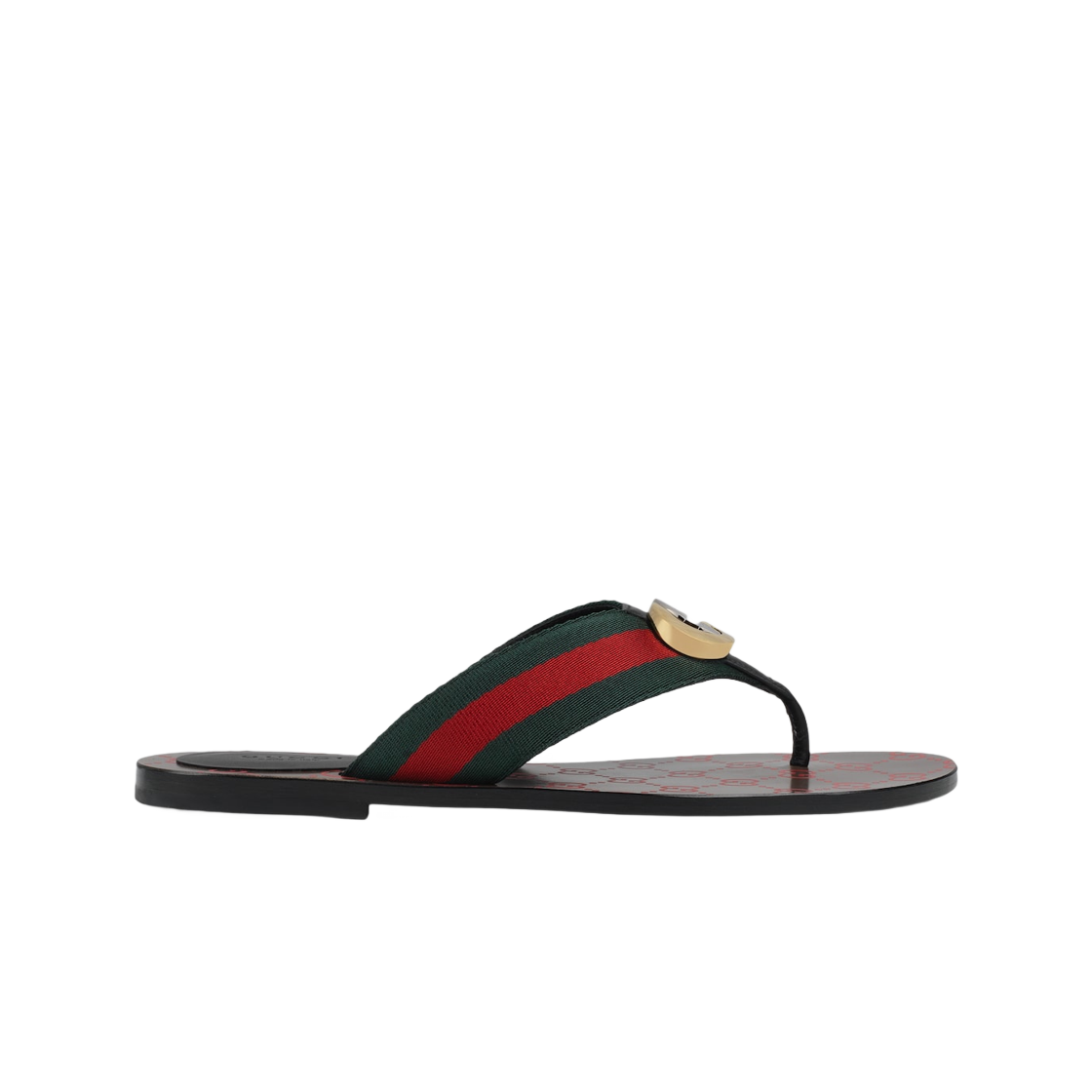 (W) 구찌 GG 통 웹 샌들 그린 레드 웹((W) Gucci GG Thong Web Sandal Green Red Web) - 1
