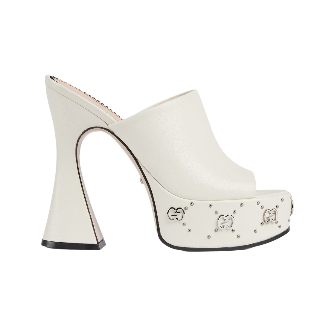 (W) 구찌 플랫폼 슬라이드 샌들 오프 화이트 레더((W) Gucci Platform Slide Sandal Off White Leather) - 1
