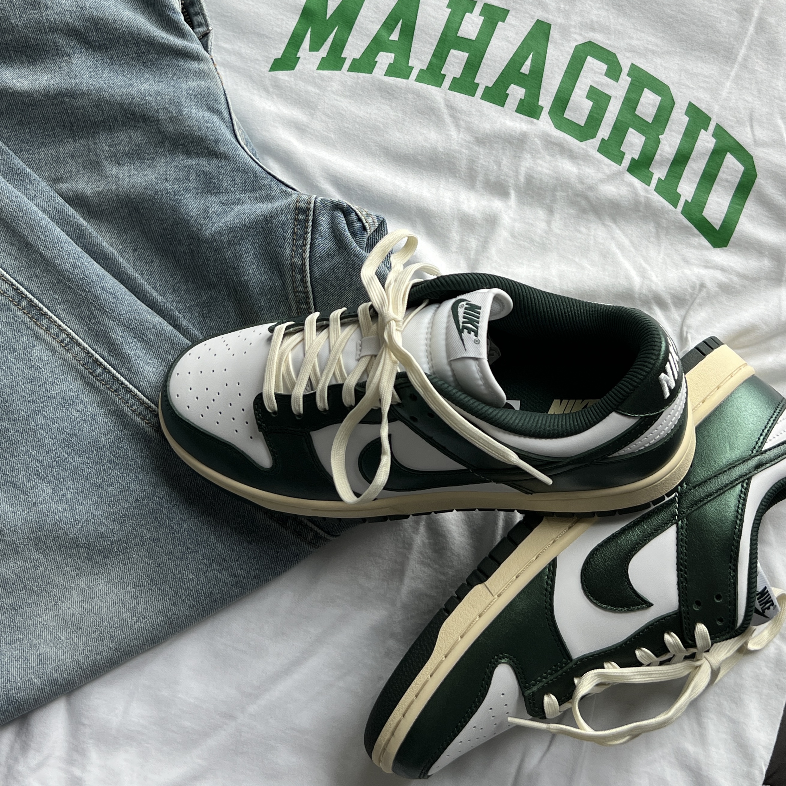 (W) Nike Dunk Low Vintage Green 착용 스타일