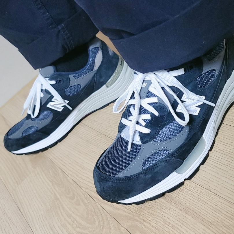 New Balance 992 Made in USA Navy 착용 스타일