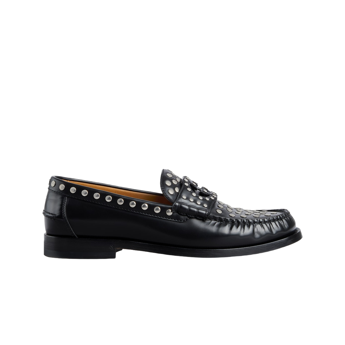 구찌 인터로킹 G 로퍼 스터드 블랙 레더(Gucci Interlocking G Loafer with Studs Black Leather) - 1
