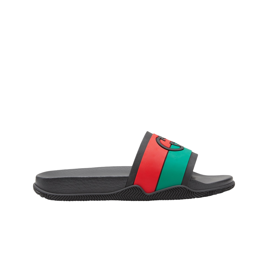 655265-JFA00-8815 Gucci Interlocking G Slide Sandal Red Green Rubber