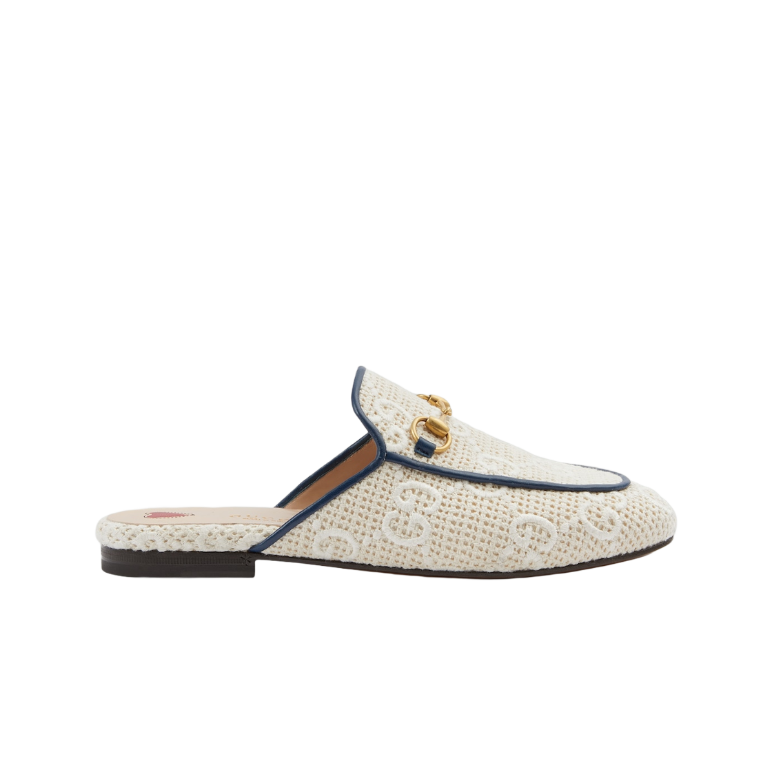 (W) 구찌 GG 프린스타운 슬리퍼 아이보리 화이트 코튼((W) Gucci GG Princetown Slipper Ivory White Cotton) - 1