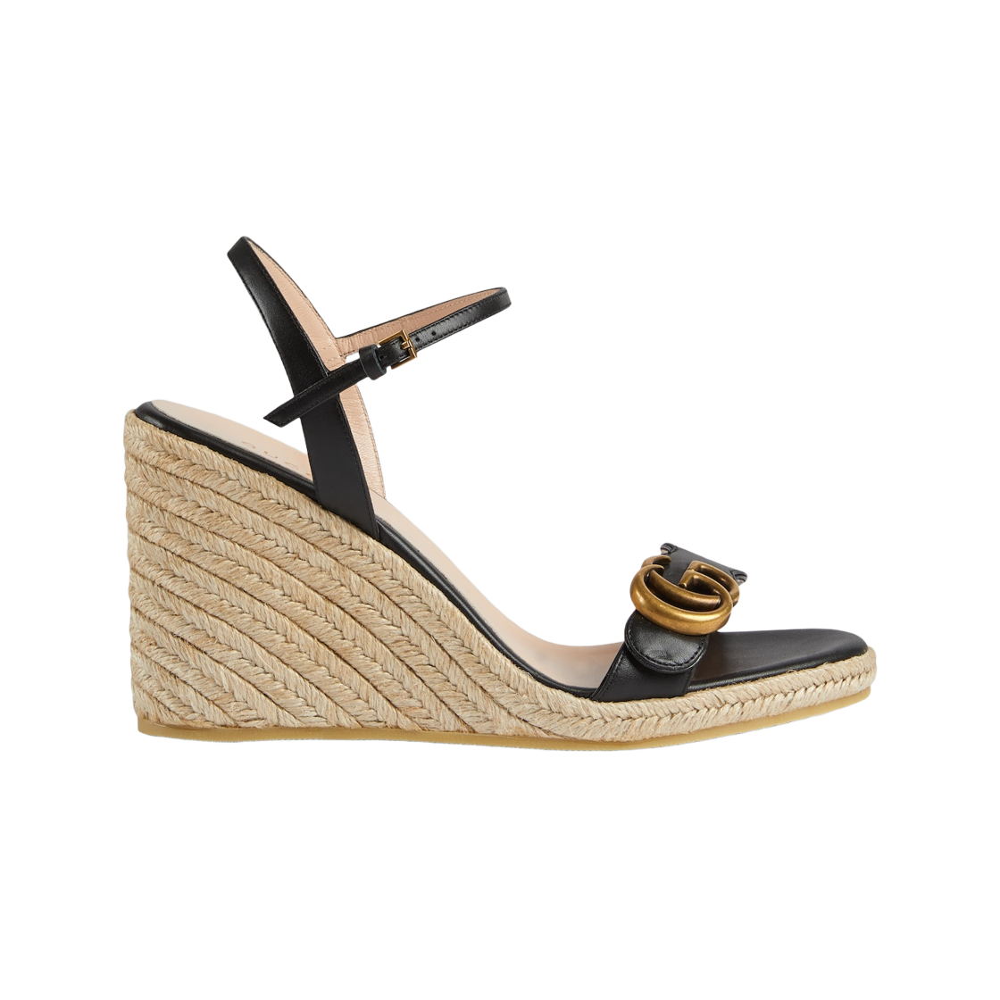 (W) 구찌 레더 플랫폼 에스파드리유 블랙 레더((W) Gucci Leather Platform Espadrille Black Leather) - 1