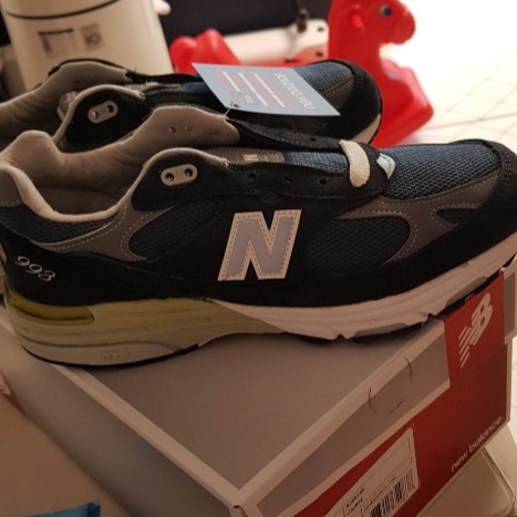 New Balance 993 Made in USA Navy - D Standard 착용 스타일 - 1