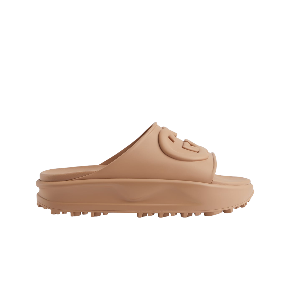 692845-JF000-2526 (W) Gucci Interlocking G Slide Sandal Brown Rubber