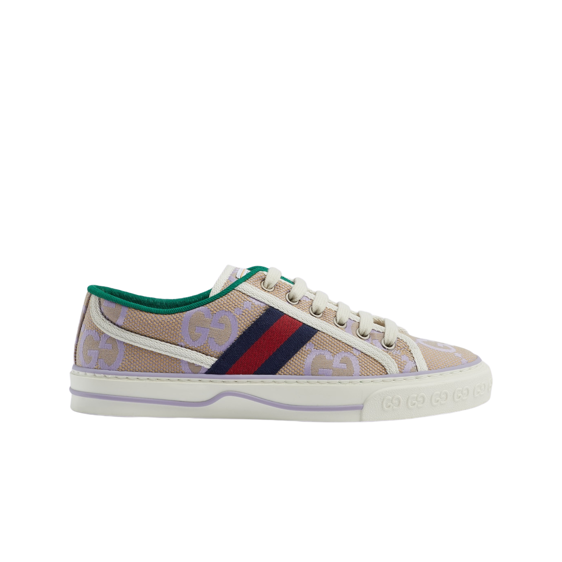 (W) 구찌 테니스 1977 점보 GG 스니커즈 베이지 라일락((W) Gucci Tennis 1977 Jumbo GG Sneaker Beige Lilac) - 1