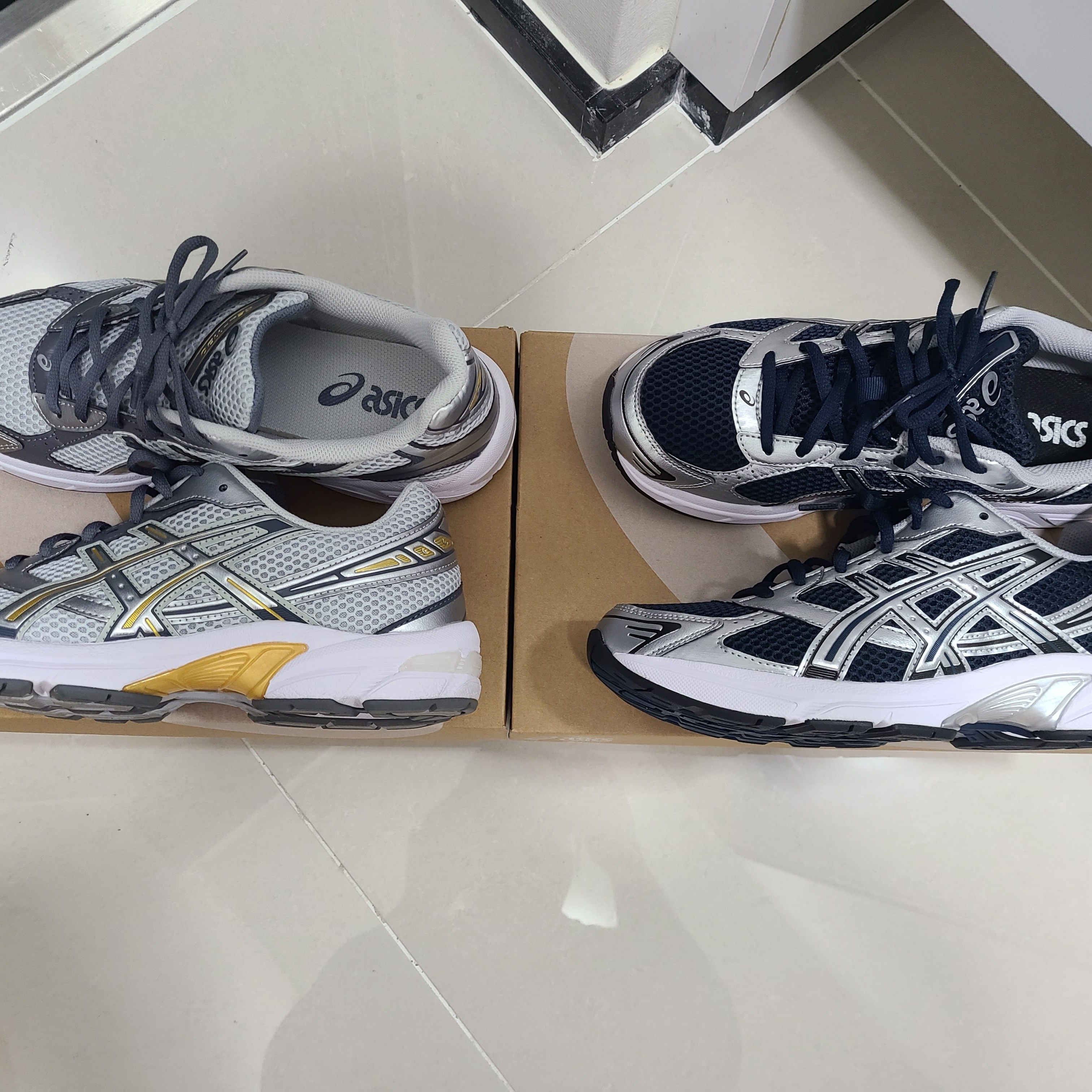 Asics Gel-1130 French Blue Pure Silver, Asics Gel-1130 Polar Shade Pure Silver 착용 스타일 - 3