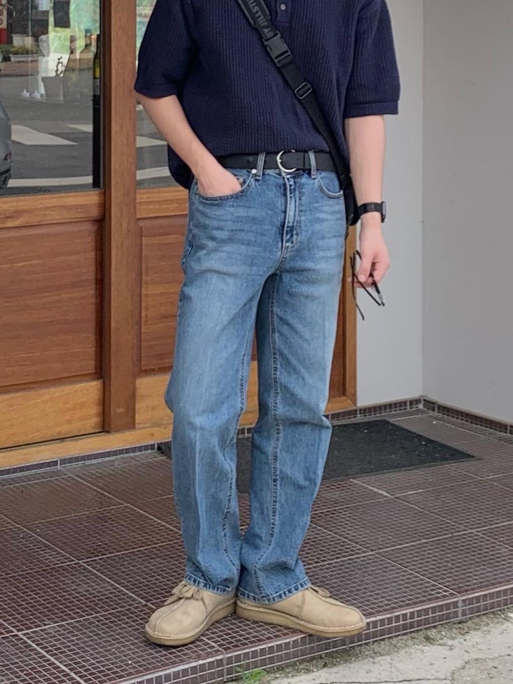 Clarks Desert Trek Suede Sand 착용 스타일