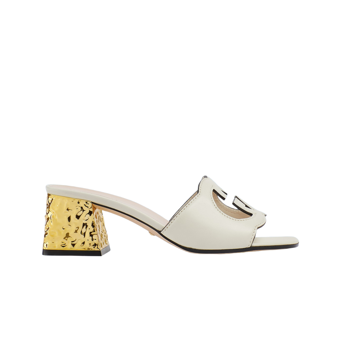 694450-US000-9022 (W) Gucci Interlocking G Cut-Out Sandal White Leather