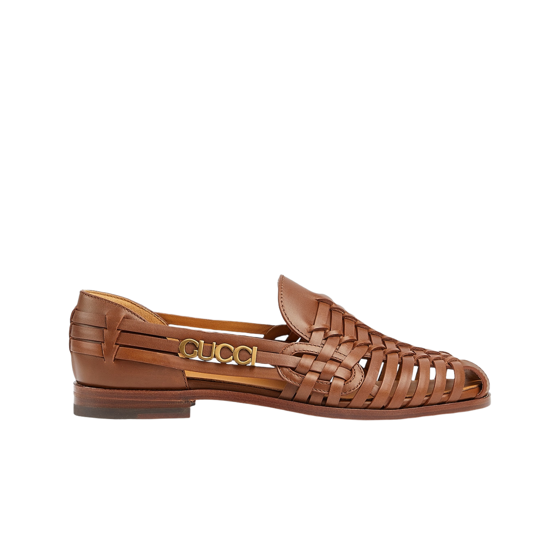 구찌 샌들 구찌 디테일 브라운 레더(Gucci Sandal with Gucci Detail Brown Leather) - 1
