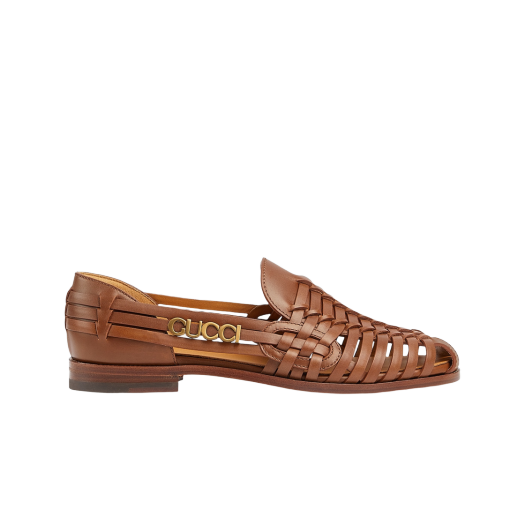 Gucci Sandal with Gucci Detail Brown Leather