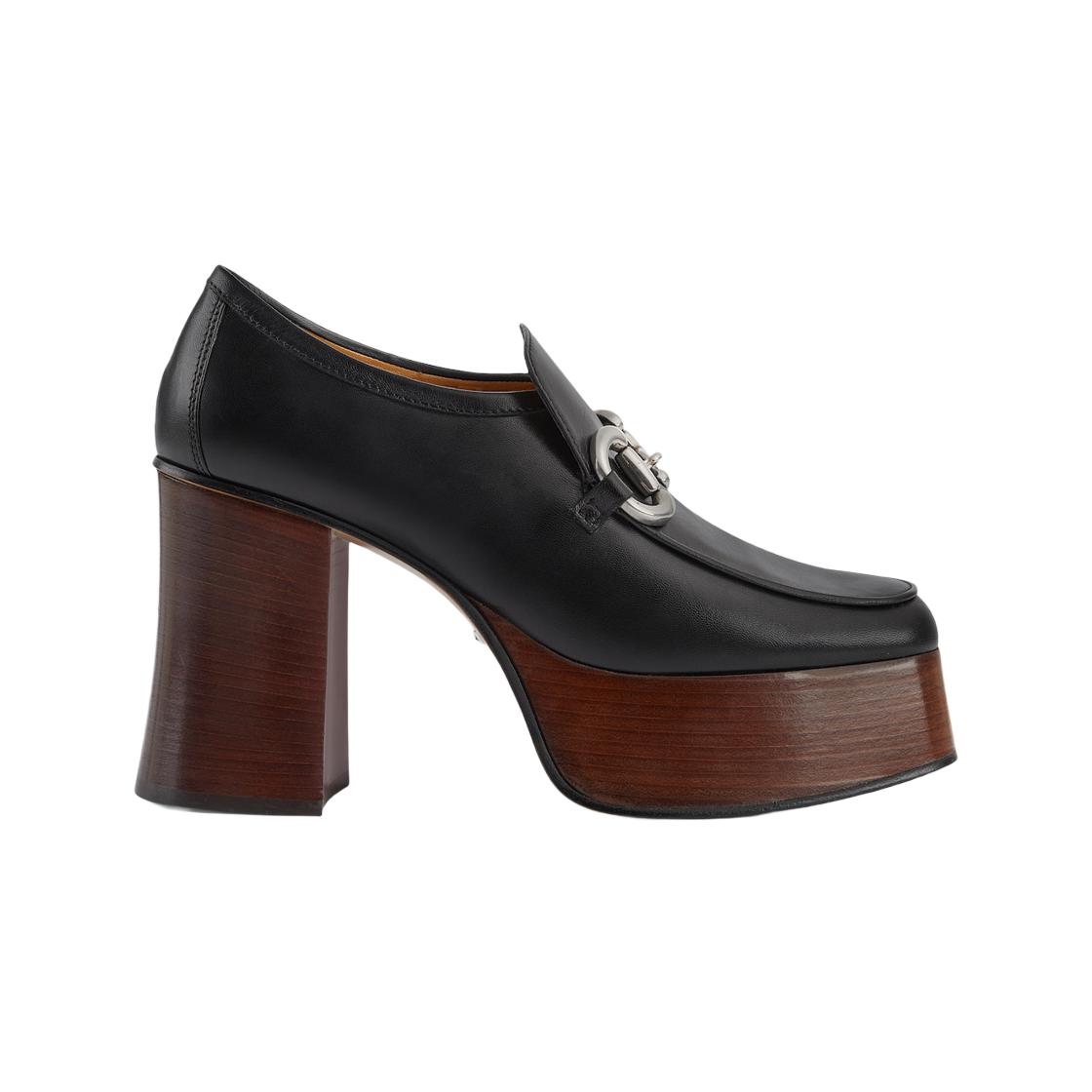 (W) 구찌 플랫폼 로퍼 홀스빗 블랙 레더