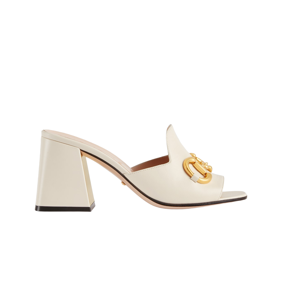 655412-BKO00-9022 (W) Gucci Slide Sandal with Horsebit White Leather