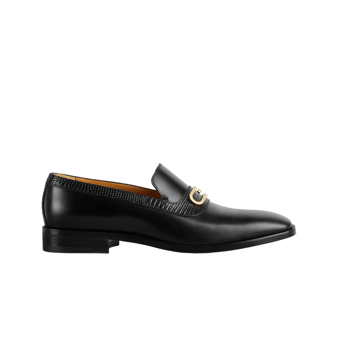 구찌 로퍼 지오메트릭 G 블랙 레더(Gucci Loafer with Geometric G Black Leather) - 1