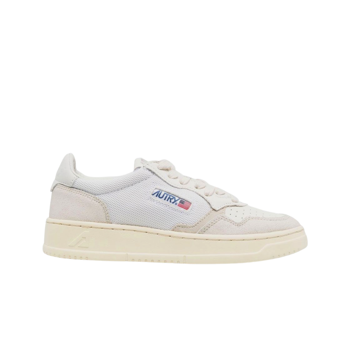 (W) 오트리 메달리스트 로우 누벅 레더 스니커즈 화이트((W) Autry Medalist Low Nubuck Leather Sneakers White)