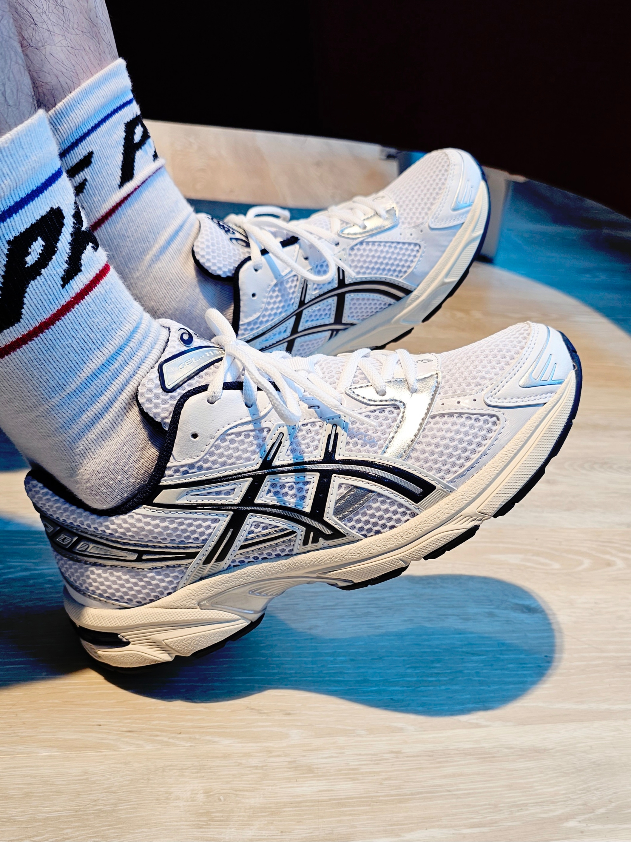 (W) Asics Gel-1130 White Midnight 착용 스타일 - 3