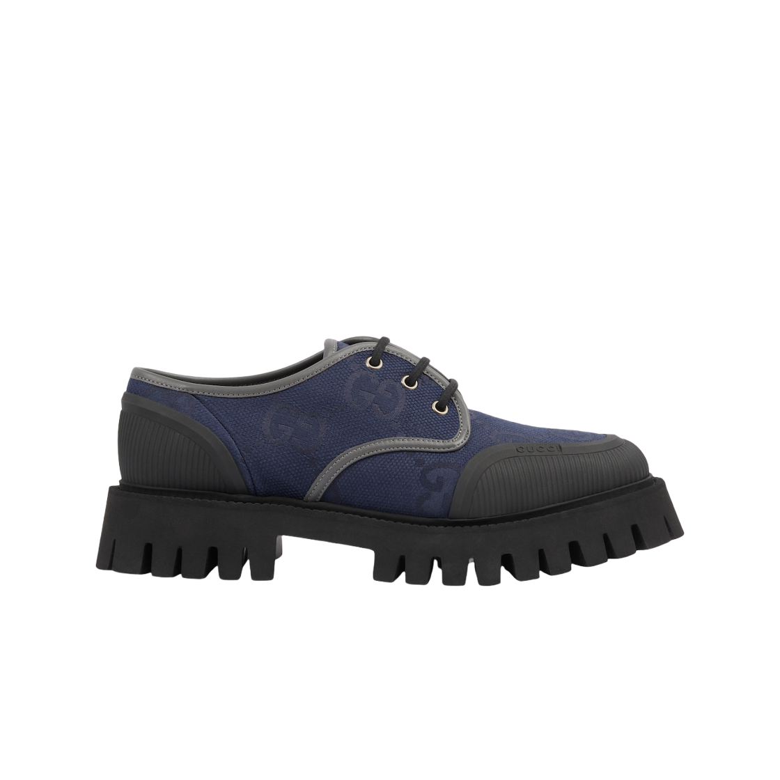 Gucci Lace-Up Shoe Blue Grey Canvas 상세 이미지 1