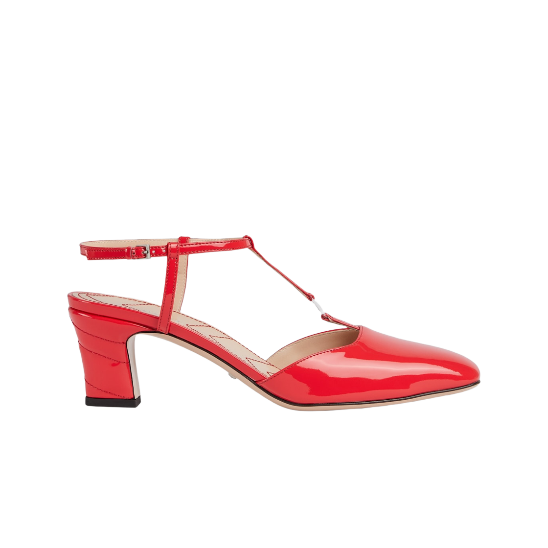(W) 구찌 더블 G 슬링백 펌프 레드 페이턴트 레더((W) Gucci Double G Slingback Pump Red Patent Leather) - 1