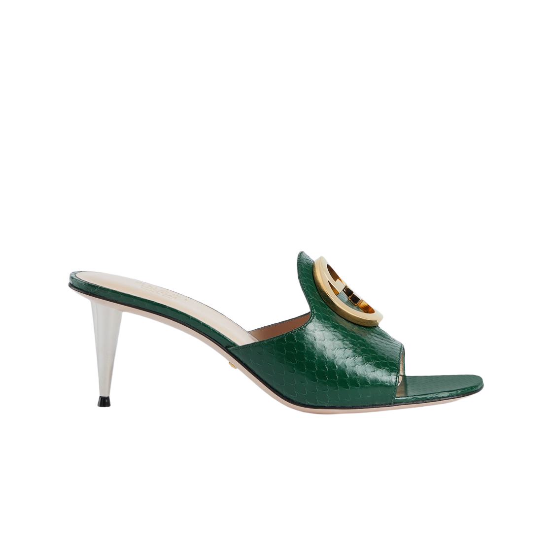 (W) 구찌 노점 블론디 파이썬 샌들 다크 그린((W) Gucci Nojum Blondie Python Sandal Dark Green) - 1