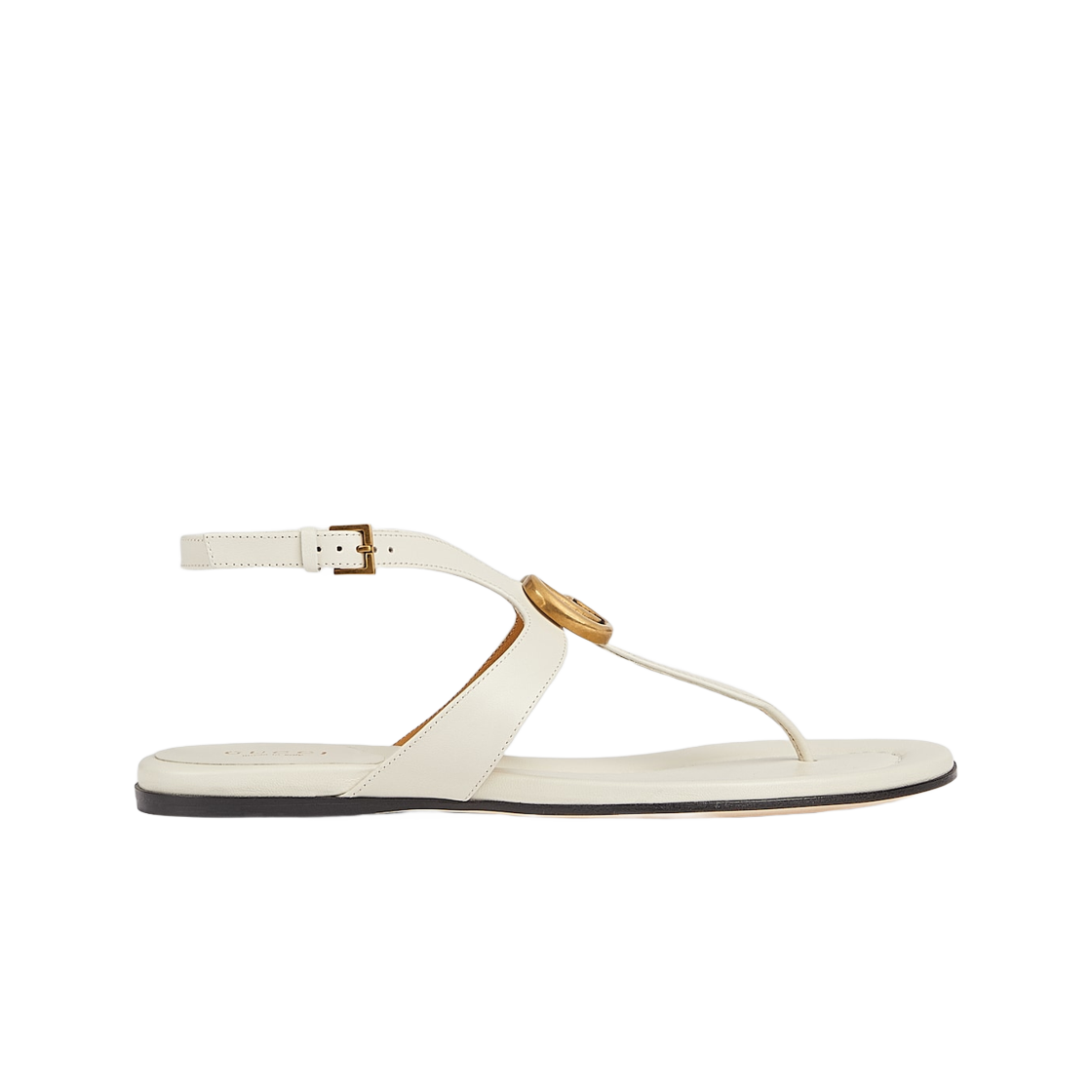 (W) 구찌 더블 G 통 샌들 화이트 레더((W) Gucci Double G Thong Sandal White Leather)