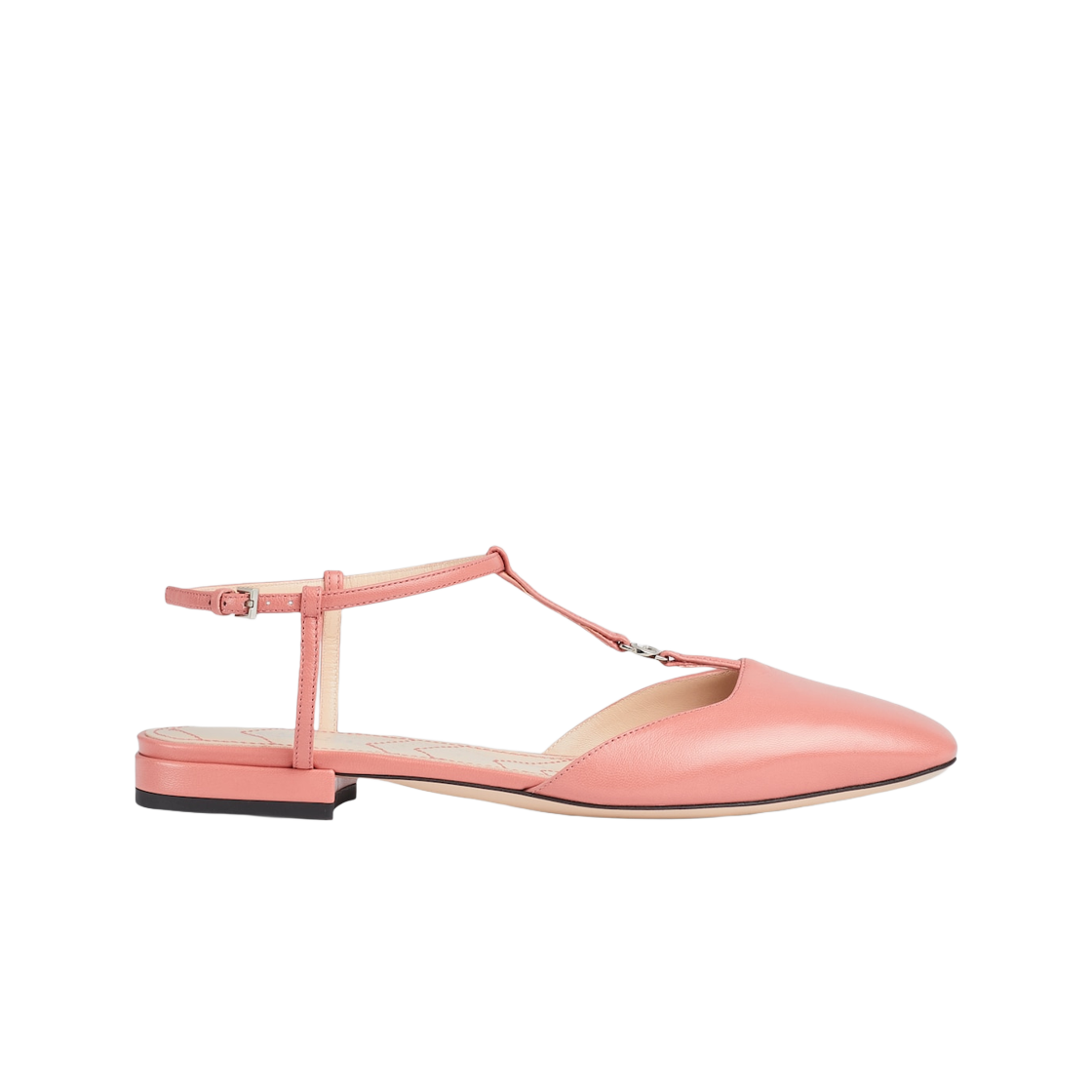 754136-BKO00-6701 (W) Gucci Double G Ballet Flat Pink Leather