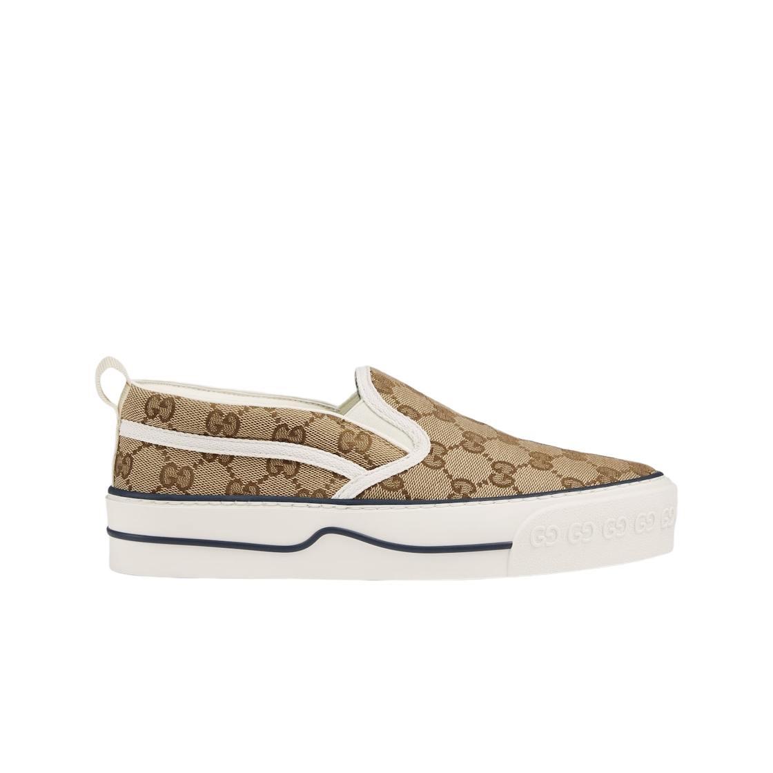 (W) 구찌 테니스 1977 슬립온 스니커즈 베이지 에보니 GG 슈프림((W) Gucci Tennis 1977 Slip-On Sneaker Beige Ebony GG Supreme) - 1
