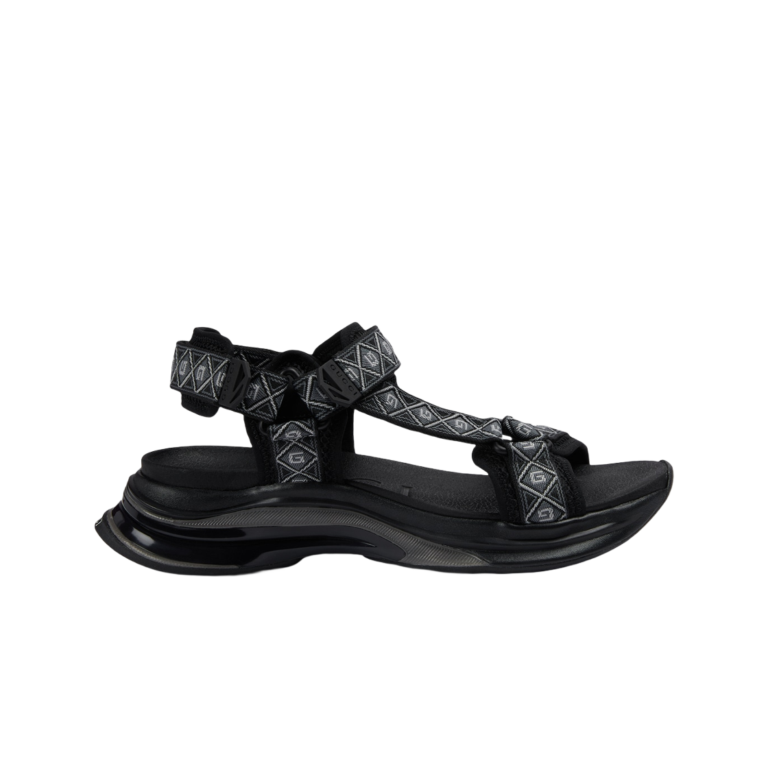 구찌 구찌 런 샌들 블랙 캔버스(Gucci Gucci Run Sandal Black Canvas) - 1