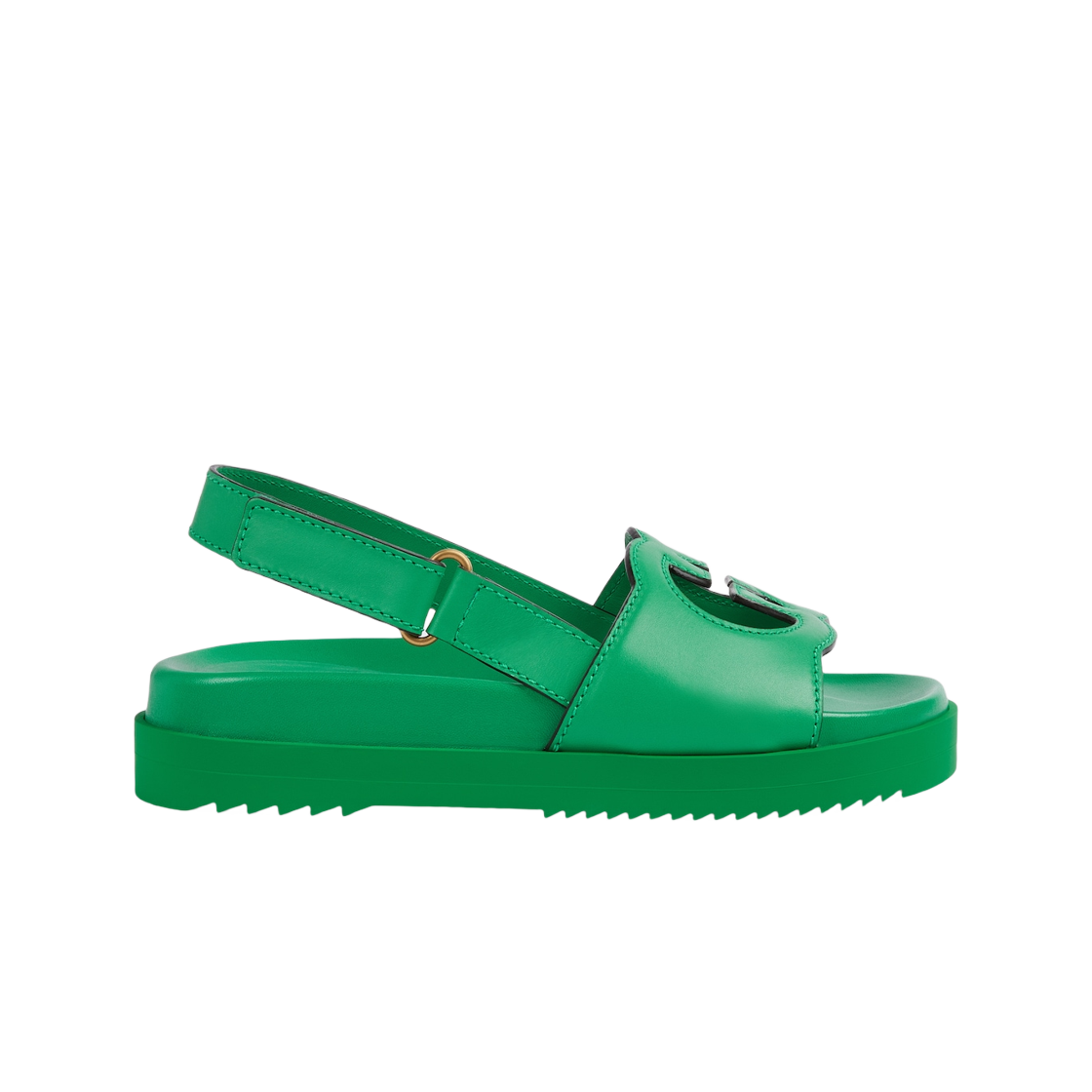 (W) 구찌 인터로킹 G 샌들 그린 레더((W) Gucci Interlocking G Sandal Green Leather) - 1