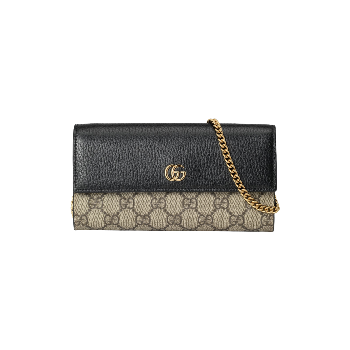 Gucci GG Marmont Chain Wallet Black Leather GG Supreme 상세 이미지 1