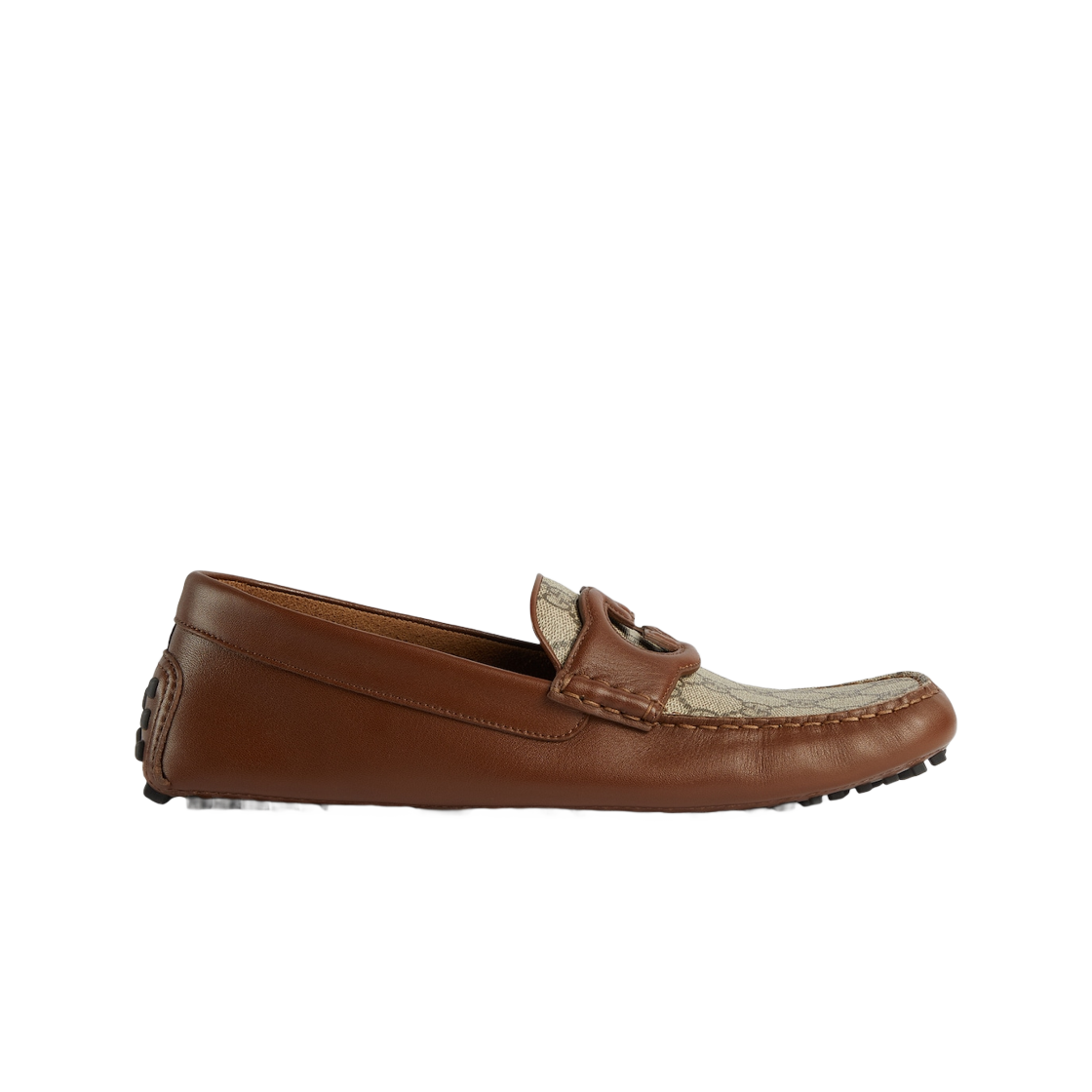 구찌 인터로킹 G 드라이버 브라운 레더(Gucci Interlocking G Driver Brown Leather) - 1