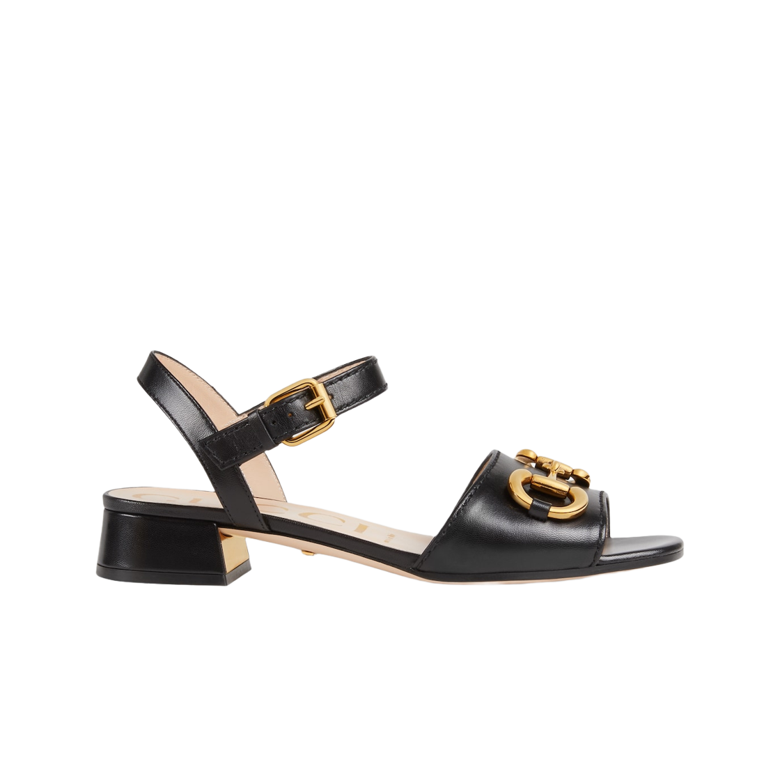 (W) 구찌 샌들 홀스빗 블랙 레더((W) Gucci Sandal with Horsebit Black Leather) - 1