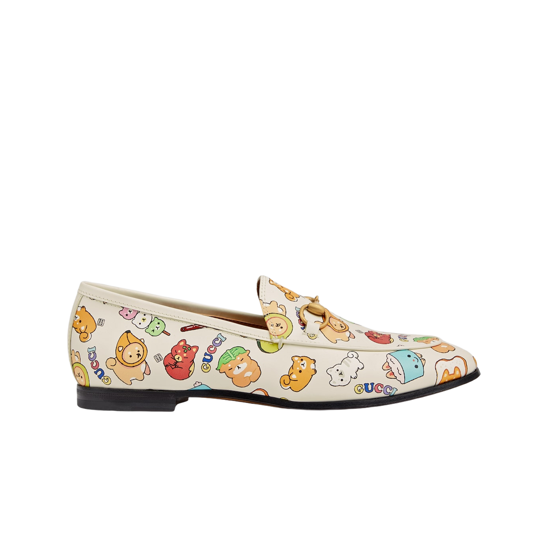 (W) 구찌 조던 애니멀 프린트 로퍼 화이트 레더((W) Gucci Jordaan Animal Print Loafer White Leather) - 1