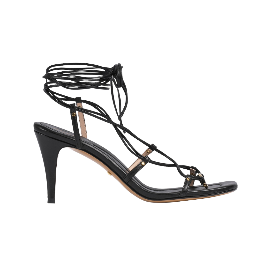 (W) 구찌 인터로킹 G 스트래피 샌들 블랙 레더((W) Gucci Interlocking G Strappy Sandal Black Leather) - 1