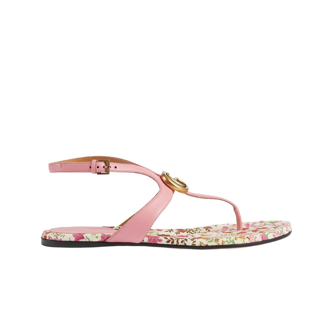 (W) 구찌 더블 G 통 샌들 핑크 레더((W) Gucci Double G Thong Sandal Pink Leather) - 1