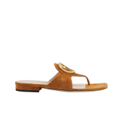 (W) Gucci Blondie Thong Sandal Light Brown Suede