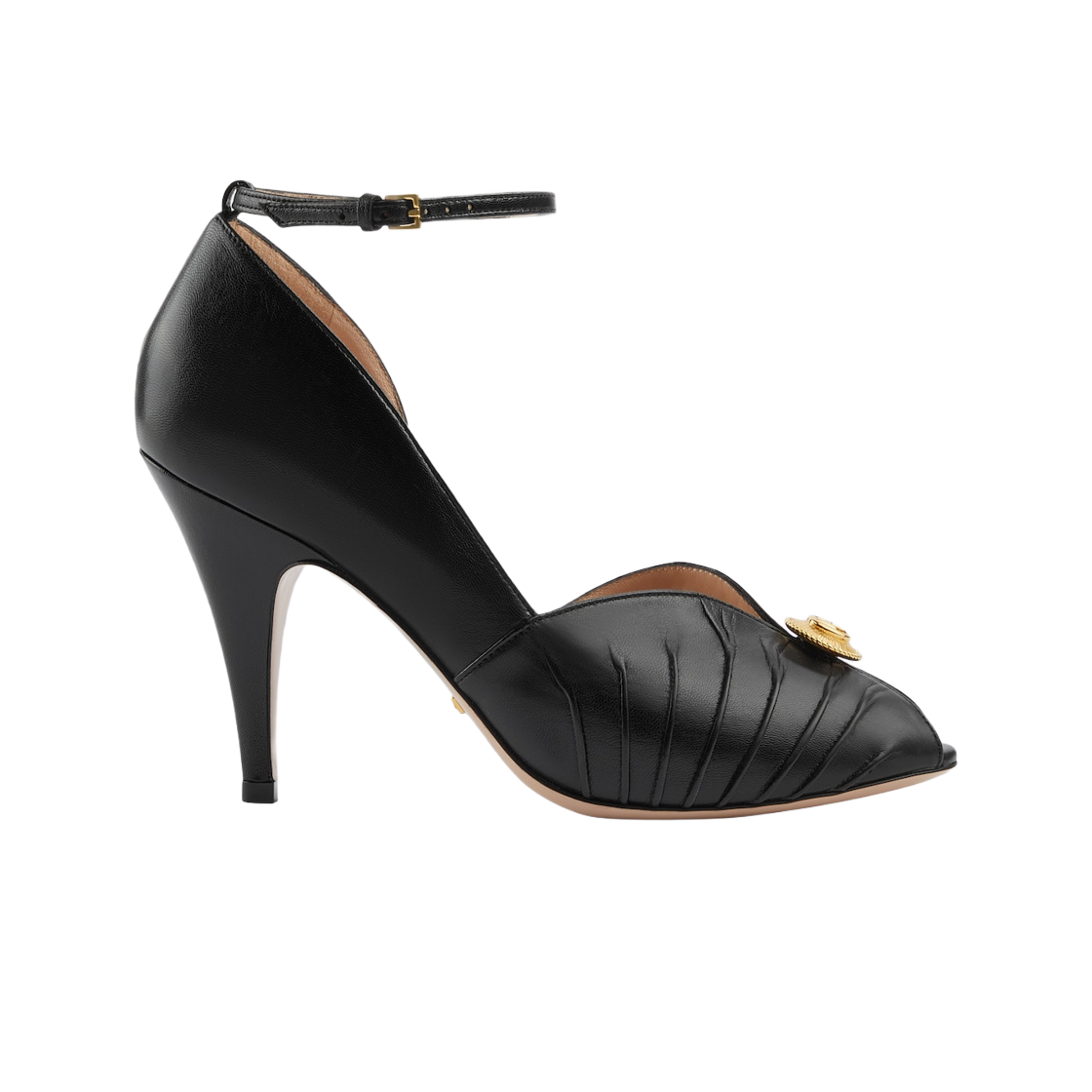(W) 구찌 오픈토 샌들 블랙 레더((W) Gucci Open-Toe Sandal Black Leather) - 1