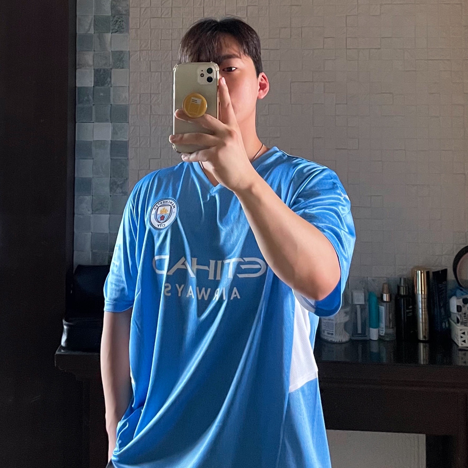 Puma Manchester City 2021/22 Home Jersey Team Light Blue (Non Marking Ver.) 착용 스타일