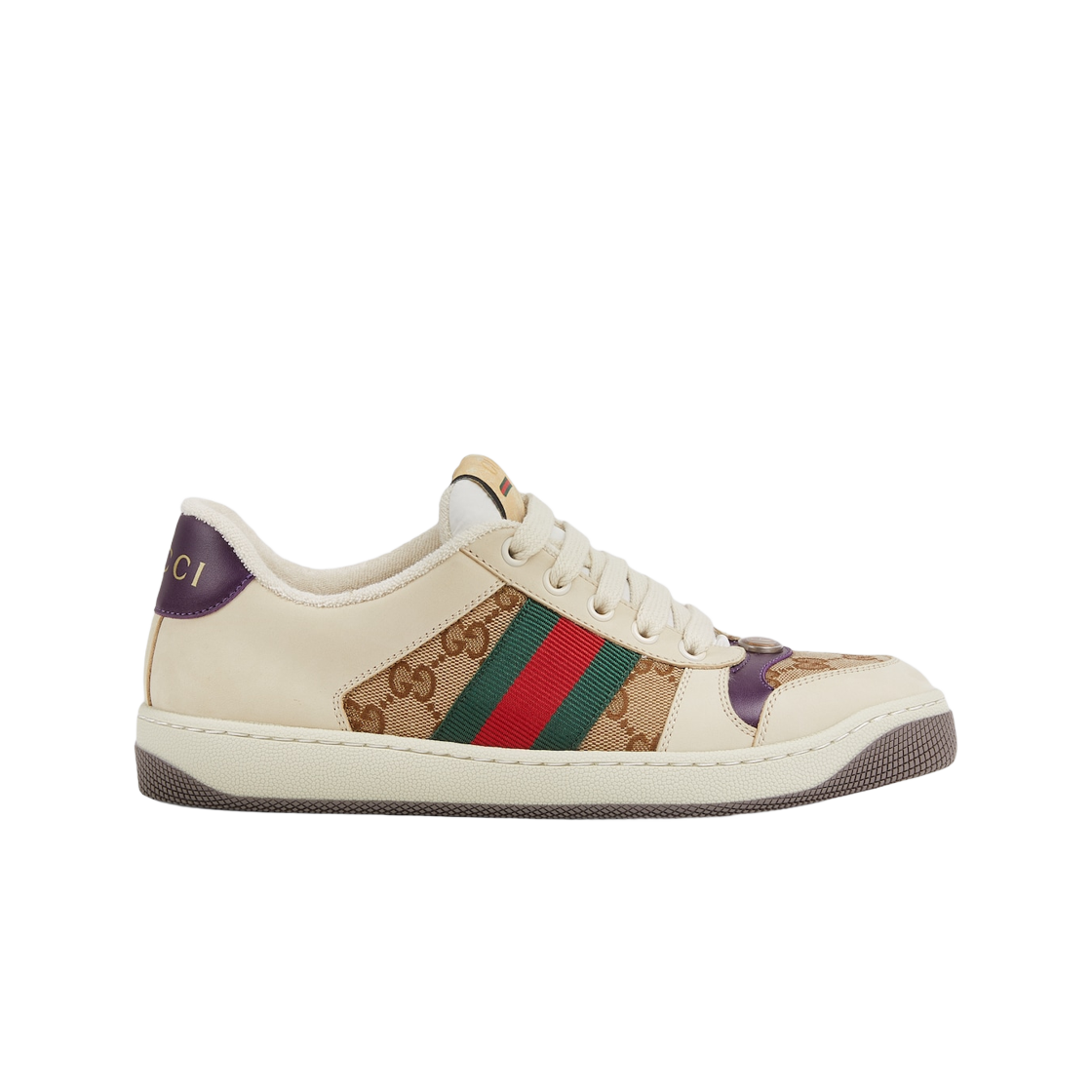 677423-HVKI0-9765 (W) Gucci Screener GG Sneaker Beige Ebony GG Canvas