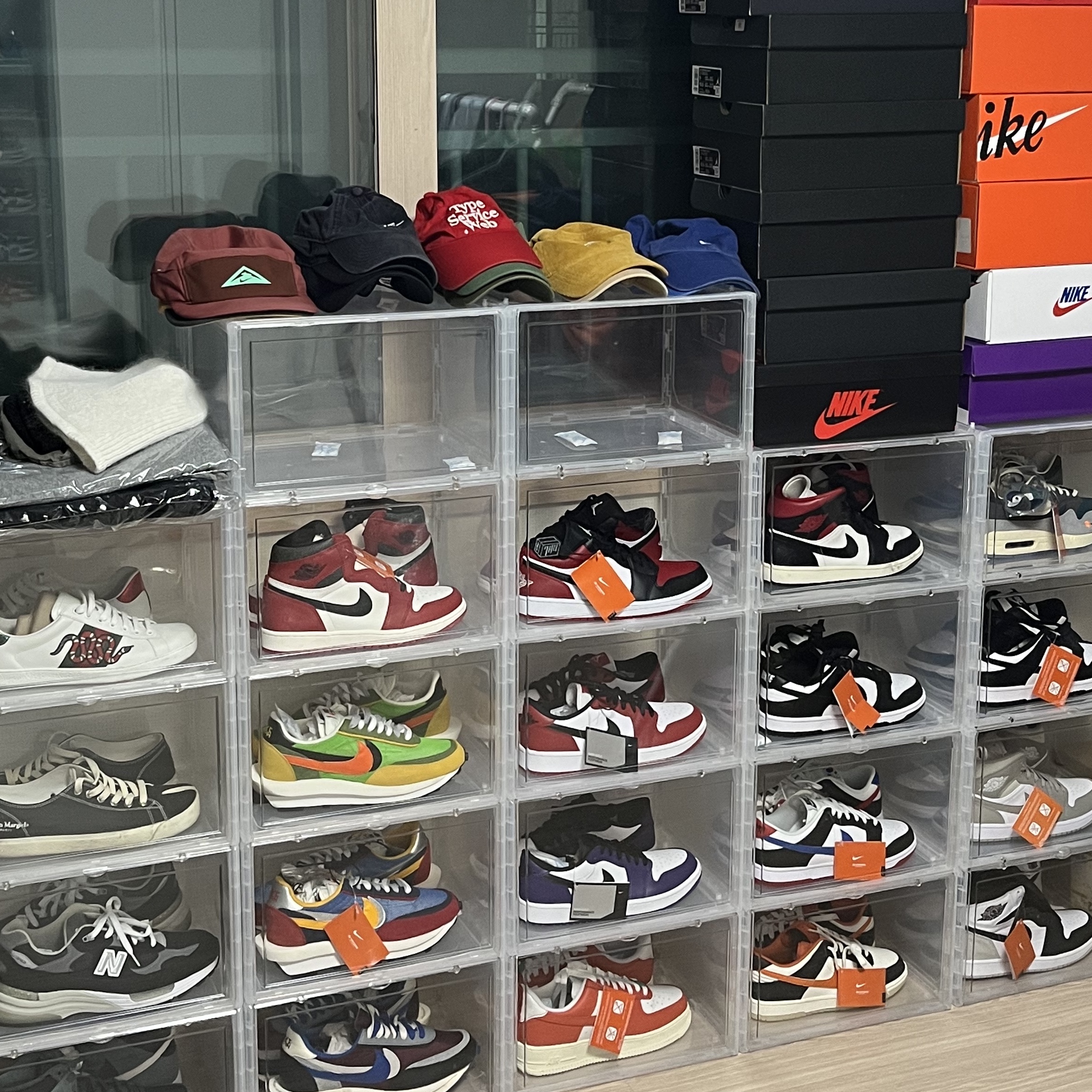 Nike x Sacai x Undercover LDWaffle Night Maroon Team Royal, Nike x Sacai LDWaffle Green Multi 착용 스타일