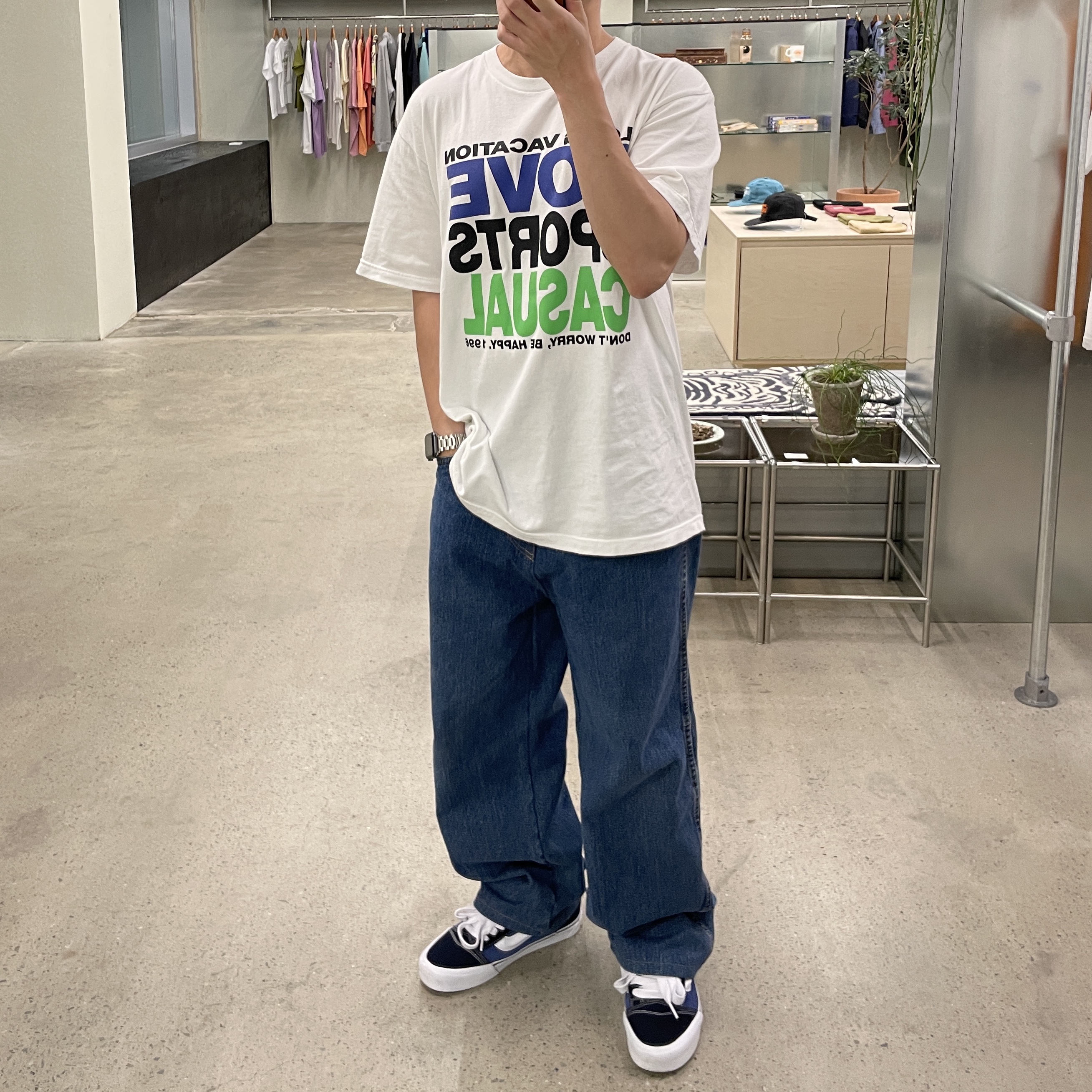 Vans Knu-Skool Navy True White 착용 스타일 - 2