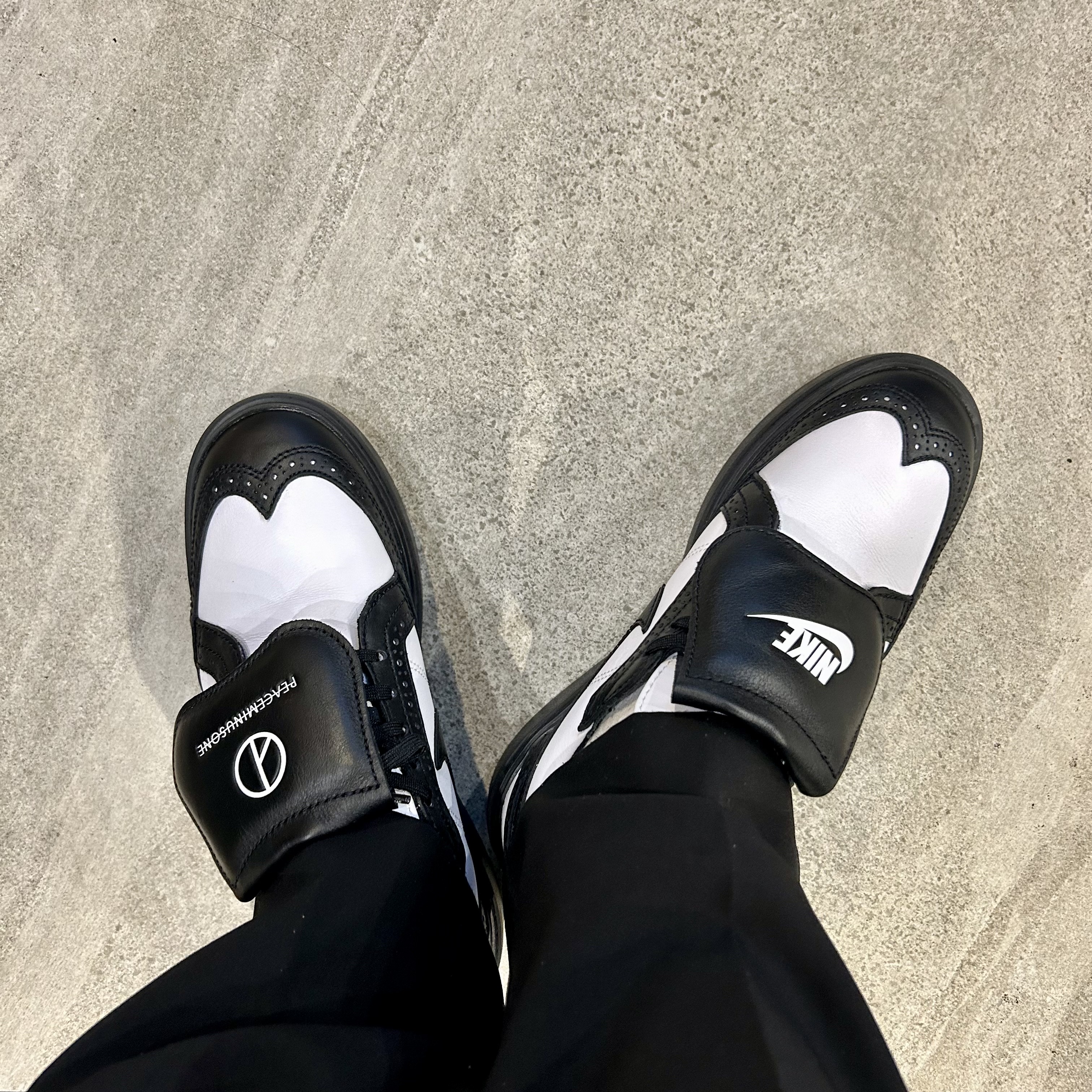 Nike x Peaceminusone Kwondo1 Black and White 착용 스타일