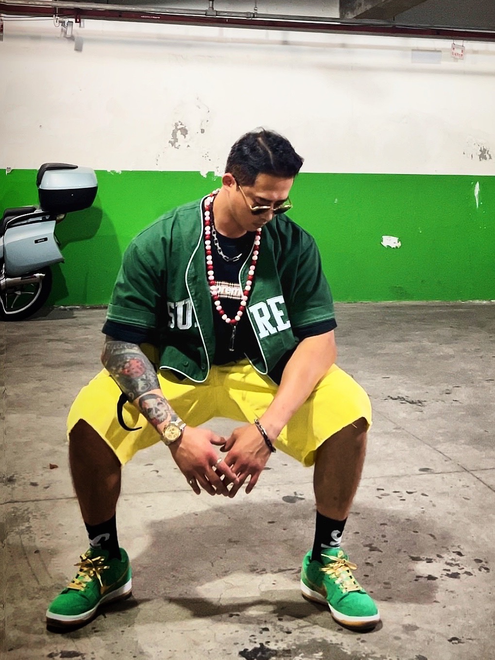 Supreme x Timberland Baseball Jersey Green - 23SS, Nike SB Dunk Low Pro Shamrock 착용 스타일 - 1