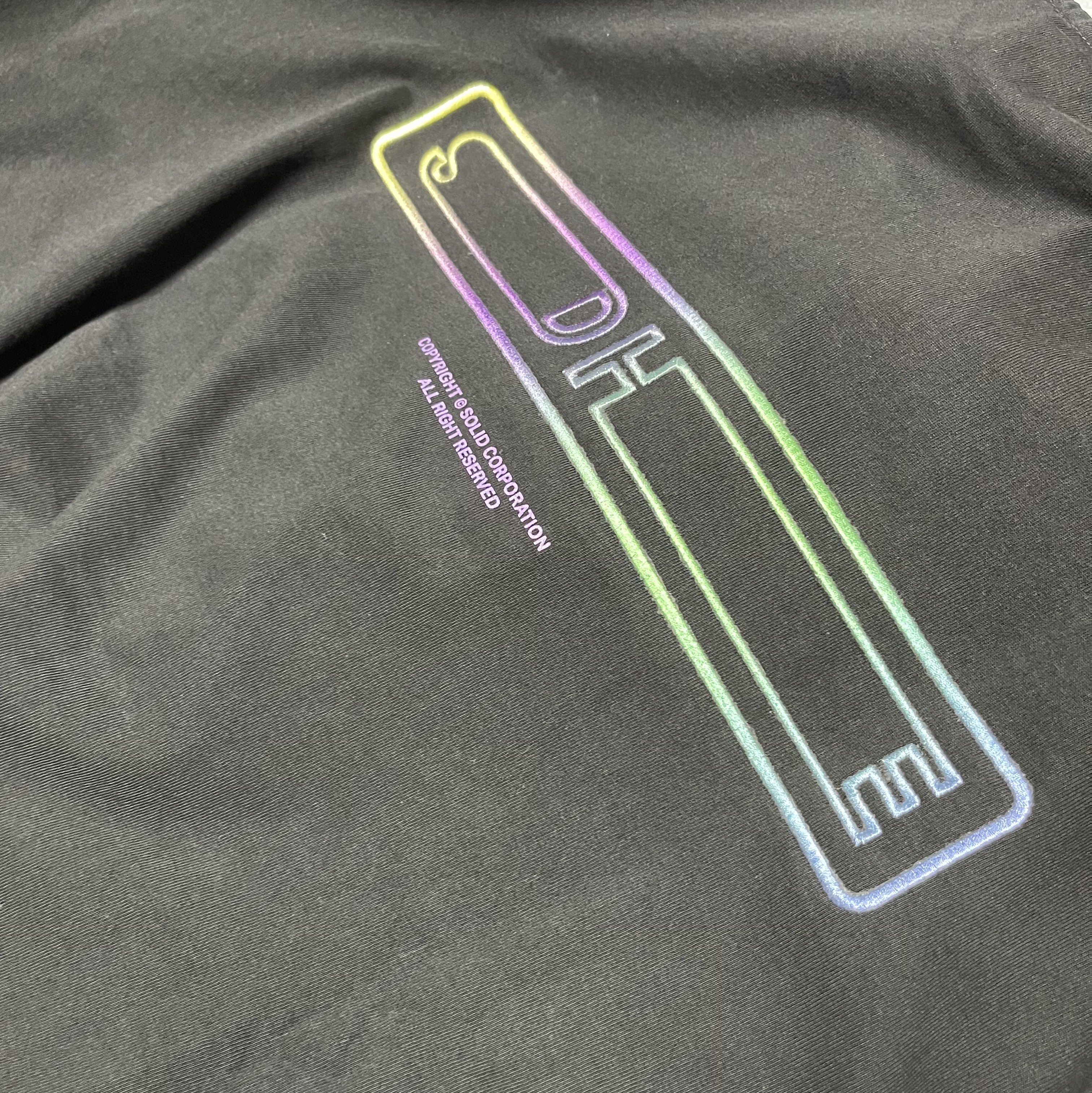 Solid Homme Gradient Back Logo T-Shirt Black - 23SS 착용 스타일