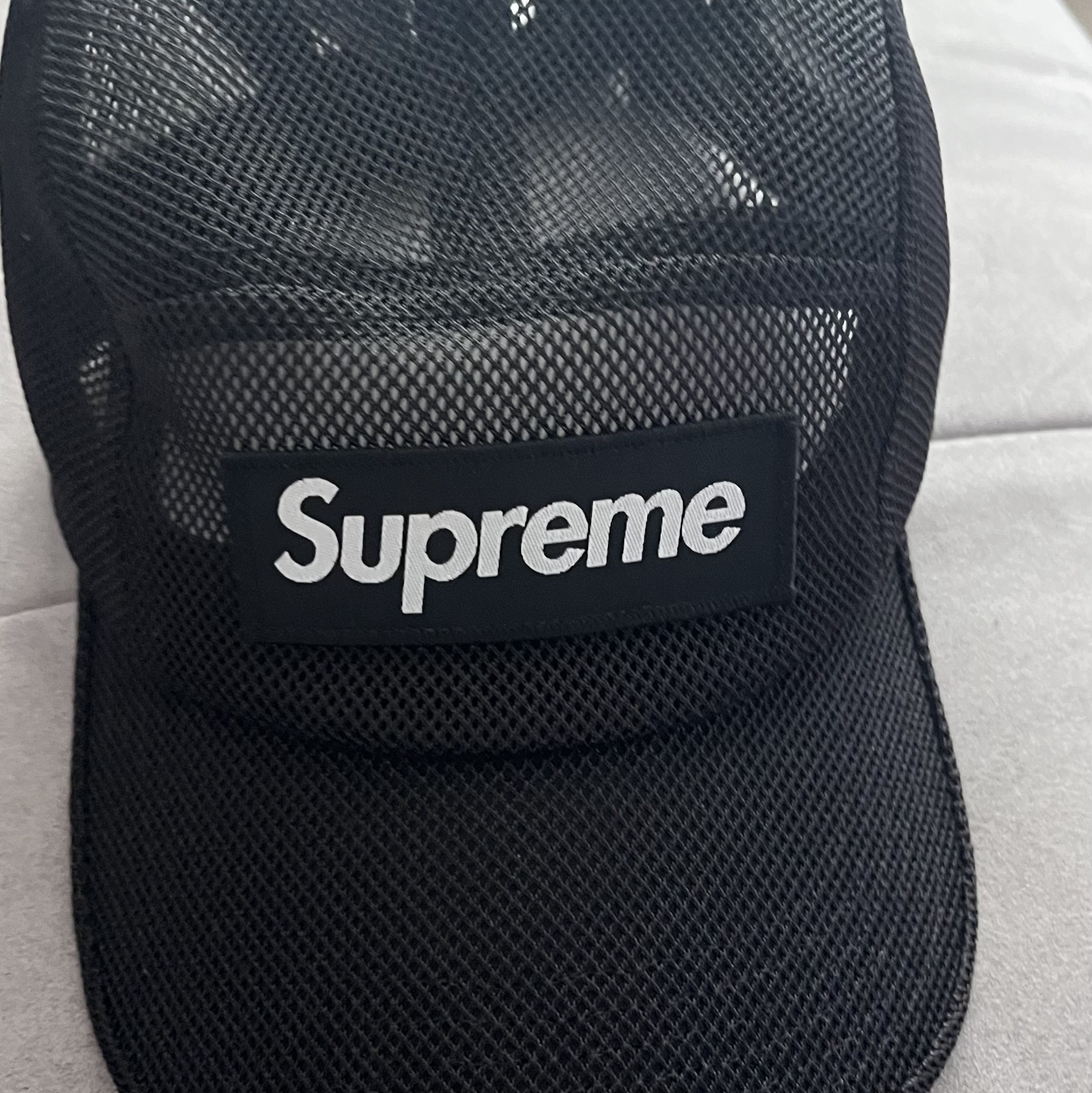 Supreme Mesh Cordura Camp Cap Black - 23SS 착용 스타일