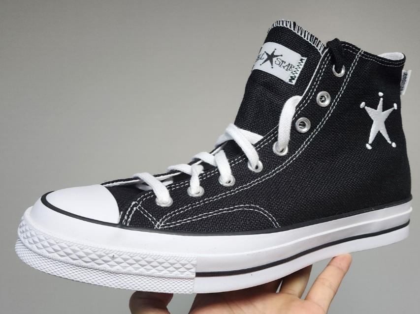 Converse x Stussy Chuck 70 High Black 착용 스타일