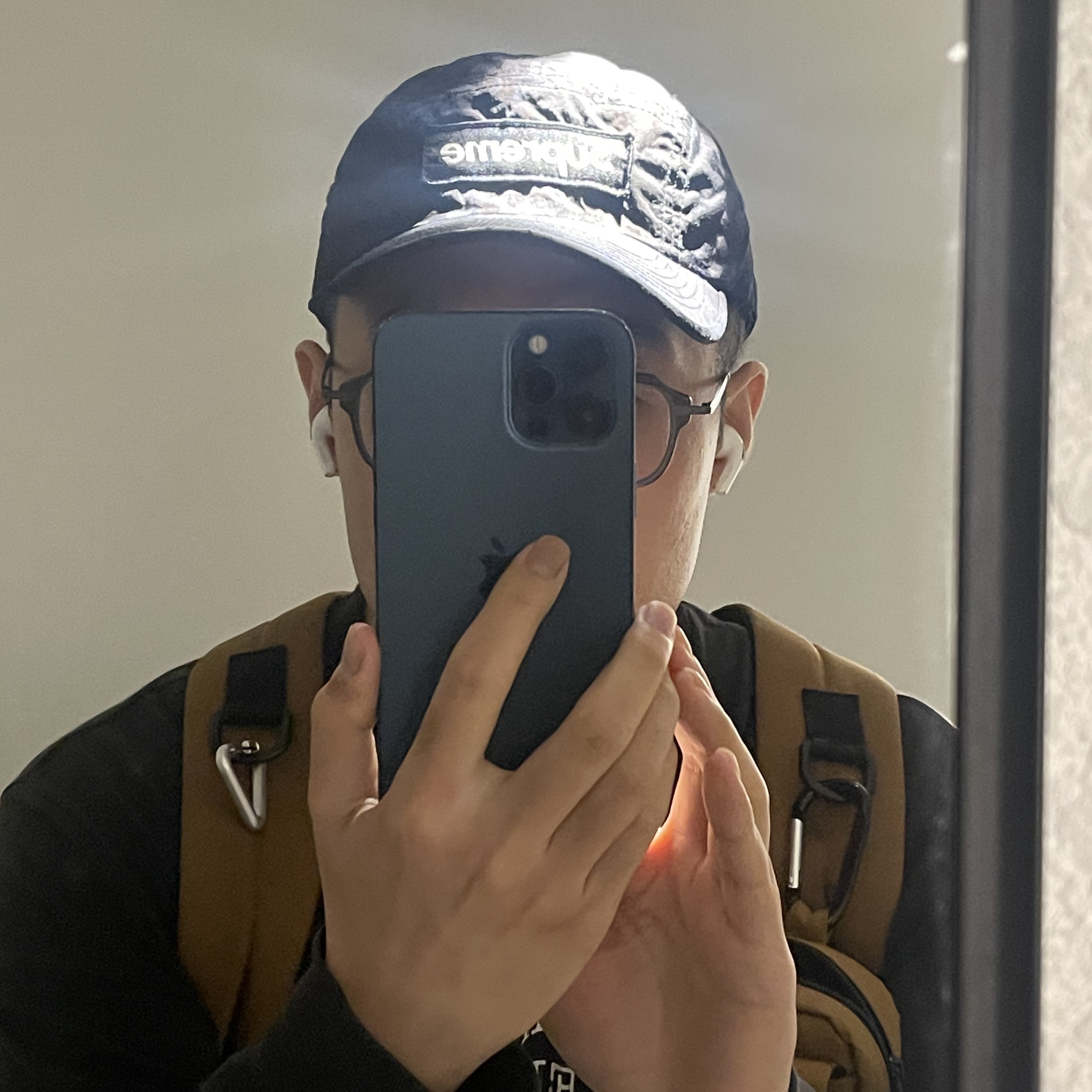 Supreme Overdyed Camo Nylon Camp Cap Black - 23SS 착용 스타일