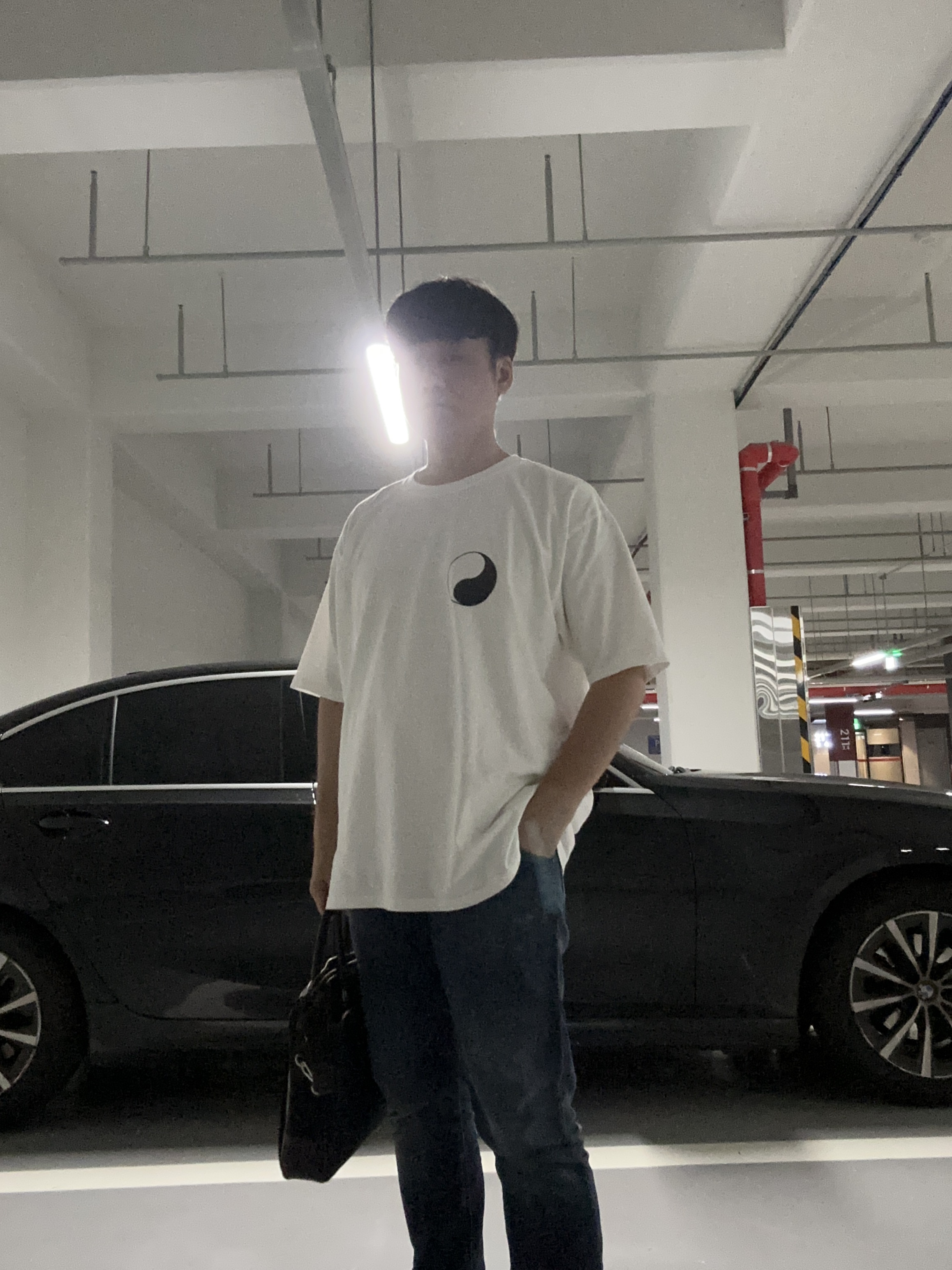 Stussy x Our Legacy Work Shop Yin Yang Pigment Dyed T-Shirt Natural 착용 스타일