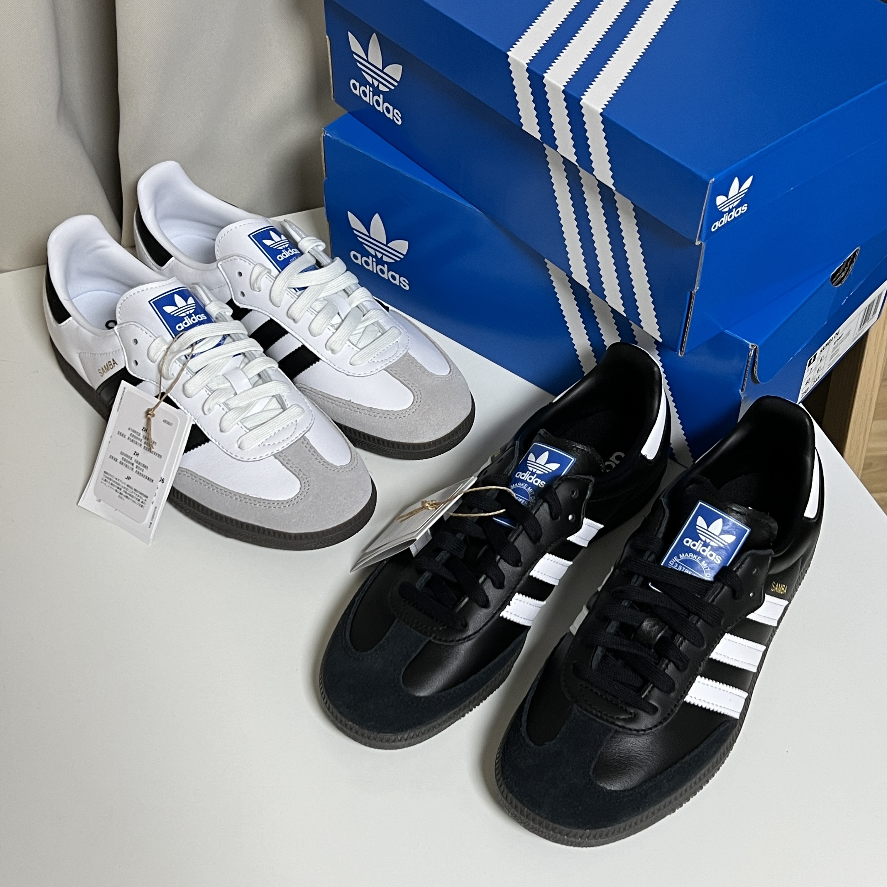 Adidas Samba OG Cloud White, Adidas Samba OG Black White Gum 착용 스타일