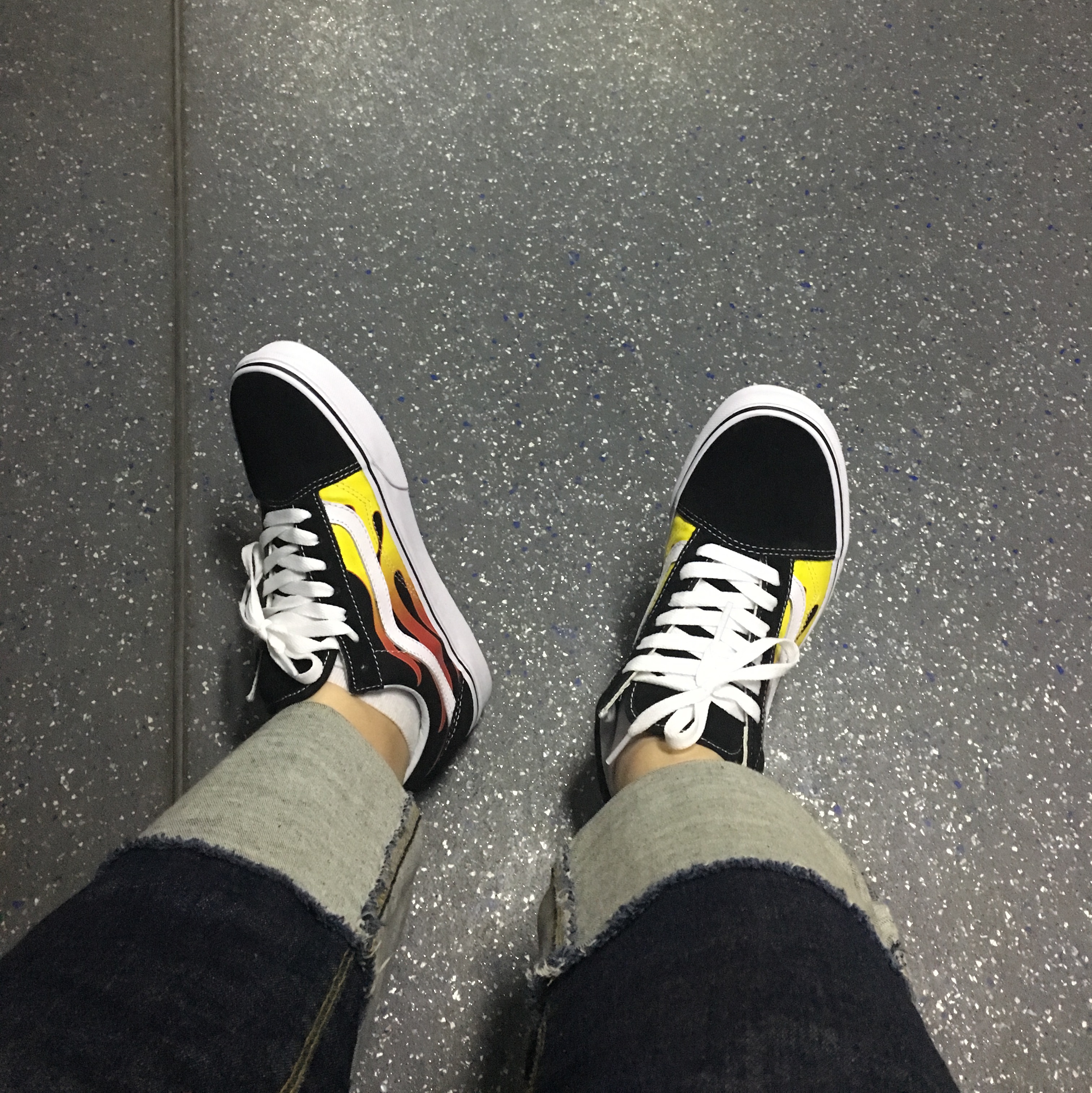 Vans Old Skool Flame Black 2017 착용 스타일